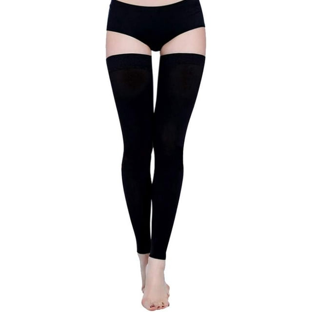 Thigh High Compression Socks, Firm Support 20-30 mmHg Gradient Compression Stockings with Silicone Band. Treatment for Runnin