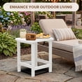 thumbnail image 3 of LOYALICE HDPE Indoor & Outdoor Side Table – Weatherproof, Multi-Use End Table with Curved Edge for Patio, Bedroom & Living Room, White, 3 of 7