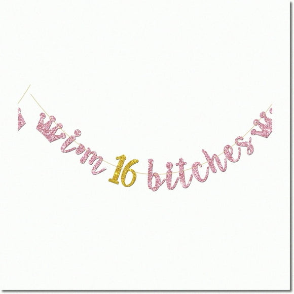 Sweet Gala 16 Paillettes - Kit de Célébration Or Rose : Décorations Vibrantes pour Anniversaire de 16e Anniversaire et Mariage pour Filles, Bannières Scintillantes et Fournitures de Fête