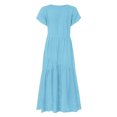 thumbnail image 5 of ZANZEA Femmes Robe Longue V-Cou Manches Courtes Solides Robes Maxi Décontractées, 5 of 5