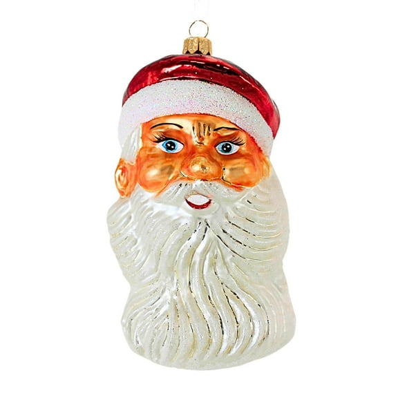 Christopher Radko Company 5.75In Winning Smile, Glass, Ornament Santa Head Christmas 971750