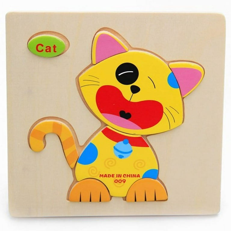 Wooden Puzzle Educational Developmental Baby Kids Training Toy Cartoon  Animal Jigsaw Style Random