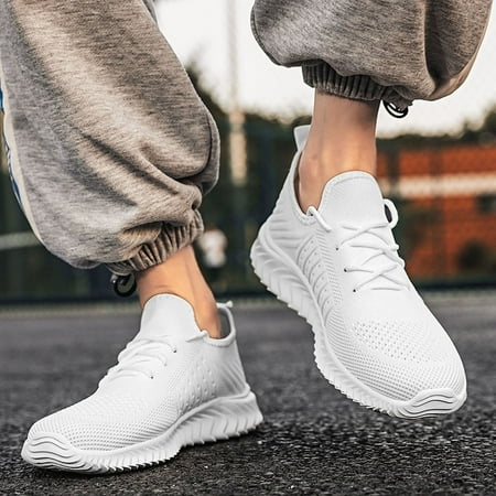 

Sneakers Men Lace Mesh Casual Sneaker Shoes for Men Soft Color Bottom Sneaker Roller Skates for Men Up Sport Shoes Casual Men Air 1 Low Sneaker Breathable Solid Men s Sneakers