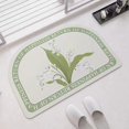 thumbnail image 3 of Alfombrilla de baño con forma de campana de viento simple y absorbente de diatomeas con diseño de orquídeas, alfombrilla antideslizante para puerta de baño, alfombra para lavabo de baño, 3 of 6