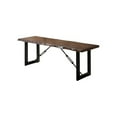 thumbnail image 2 of Bowery Hill Wood Striking Geometric Legs Dining Bench in Walnut, 2 of 5