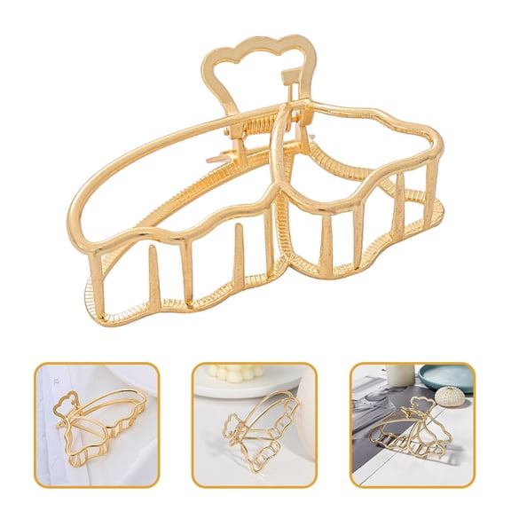 Luxshiny 3pcs Claw Clip Set Butterfly Hair Clips Silver Alloy Hair Holding Dance Parties