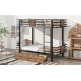 thumbnail image 4 of Miekor Furniture Twin XL over Twin XL Metal Bunk Bed with MDF Board Guardrail and Two Storage Drawers,Black 23AAB, 4 of 9