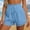 *Blue, variant on ClodeEU Women's High Waist Ruffle Hem Shorts,Cute Summer Casual Beach Pants with Pockets Black,Women's Plus L