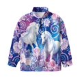 thumbnail image 5 of Xoenoiee Horse Rose Flower Print Girls Athletic Half Zip Sweatshirt, Lightweight Pullover Long Sleeve Workout Top for Running Hiking, Fall Winter Clothes, Size 13-14 Years, 5 of 7