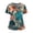 Blue, variant on Womens Hawaiian Scrubs Stretchy V-Neck Short Sleeve Scrub Tops Breathable Nurse Uniform with Pockets