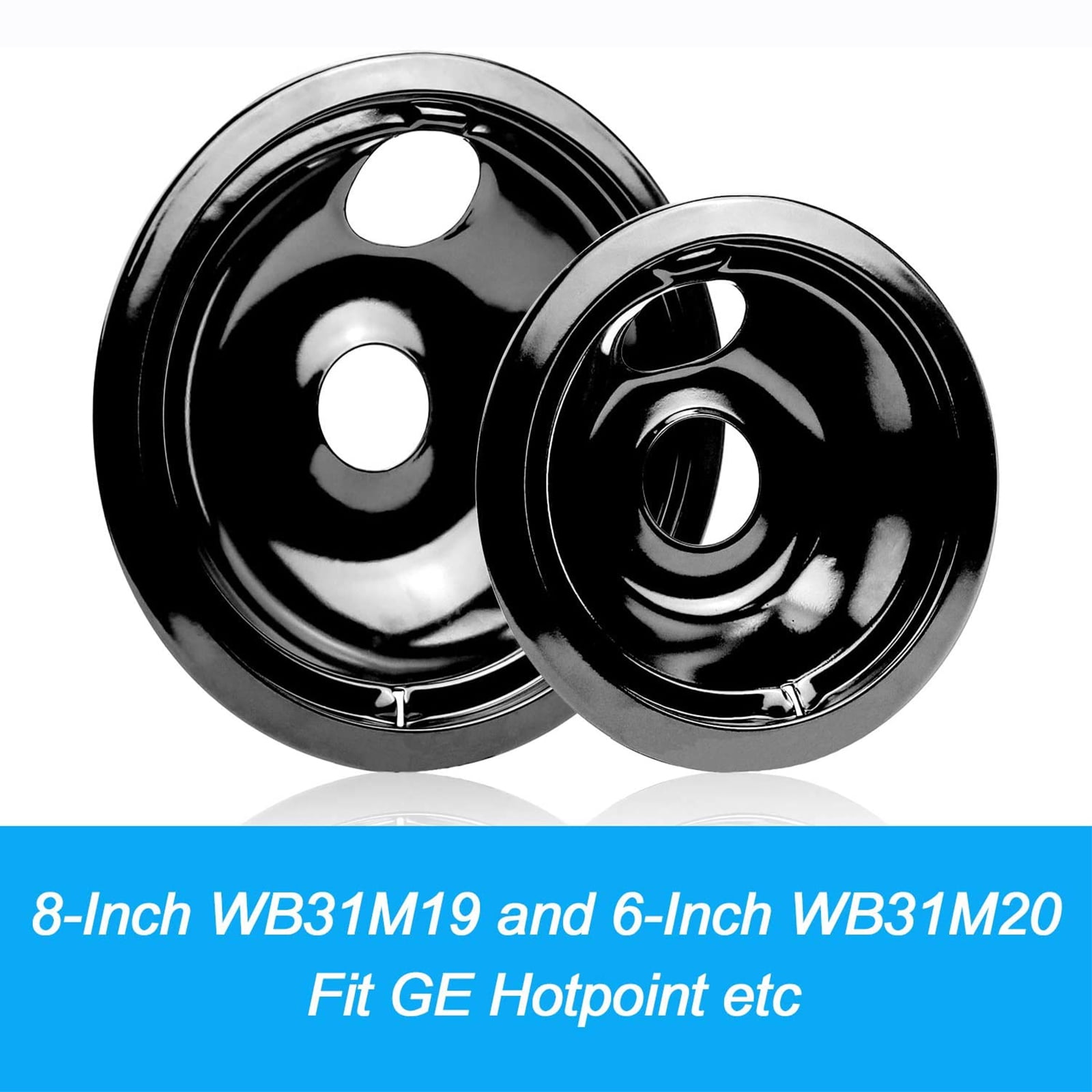 Beaquicy Burner Drip Pan Bowls 6 & 8 Inch for GE Hotpoint Electric Stove Range