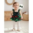 thumbnail image 5 of Miaouyo Infant Baby Girl Christmas Outfit 0 3 6 9 12 18 Months Sleeveless Stars Bows Tulle Patchwork Romper Dress with Hairband, 5 of 9