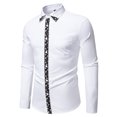 thumbnail image 2 of Dress Shirts for Men Long Sleeve Fitted Button Down Collared Blouses with Floral Print Business Casual Outfits (XL, White), 2 of 7