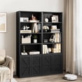 thumbnail image 4 of Qinaqin 71.4-inch wooden si x -layer bookshelf industrial style display storage rack farmhouse bookcase con doors, 4 of 7