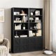 thumbnail image 4 of 71.4-pulgada de madera six-layer estante - industrial style para exposición y almacenamiento rack, estilo rural style con doors, 4 of 10