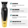 thumbnail image 3 of Cortadora de pelo VGR V-996 para hombre, inalámbrica con motor de 7000 RPM, color dorado, 3 of 8