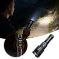 thumbnail image 3 of Linterna LED recargable de 3 mAh con 5 modos, zoom, carga USB y carcasa metálica, ideal para acampadas, actividades al aire libre y cortes de luz, 3 of 8