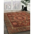 thumbnail image 3 of Ahgly Company Machine Washable Indoor Round Abstract Tomato Red Area Rugs, 6' Round, 3 of 7