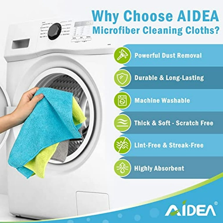 AIDEA Microfiber Cleaning Cloths-50 Pack, Premium All-Purpose Car Cloth,  Lint Free Dust Cloth Cleaning Rags, Absorbent Cleaning Towel for Cars,  SUVs