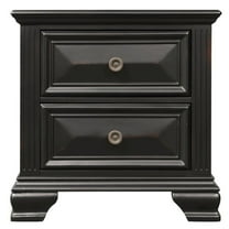 Roundhill Furniture Renova Vintage Black 2-Drawer Nightstand