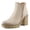 BONE, variant on WALKOFF Women’s Platform Chelsea Boot – Faux Leather Lug Sole Bootie with Elastic Gore & Side Zipper