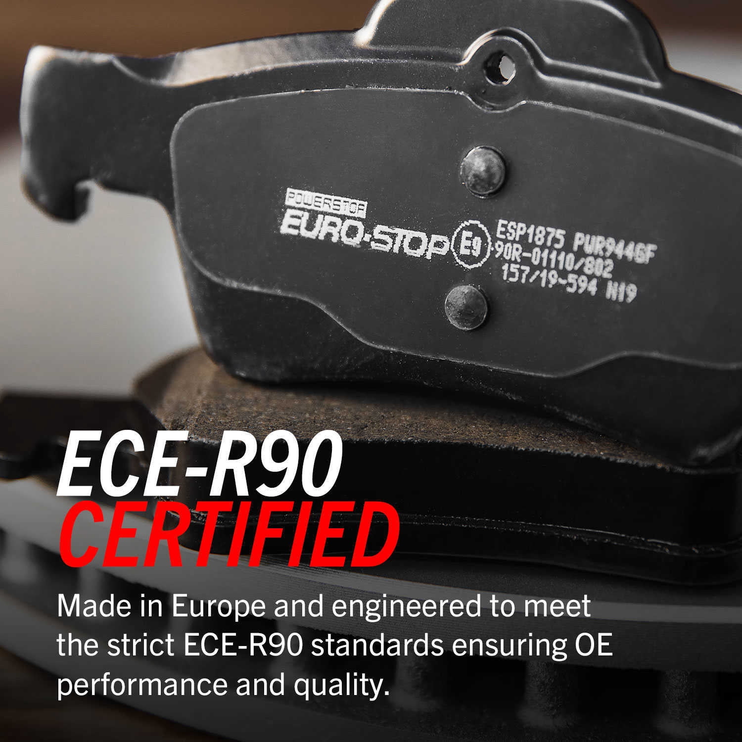 PowerStop ESK6068 Front GeoMet Coated Rotors, ECE-R90 Brake Pads + Hardware Kit