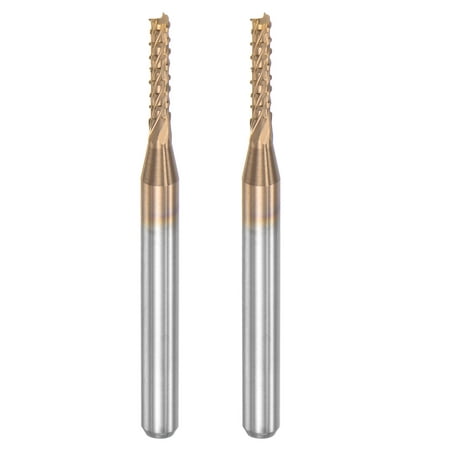 

Uxcell 1/8 Shank 1.8mm x 9mm Titanium Coated Carbide End Mill CNC Router Bits 2 Pack