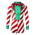 thumbnail image 3 of YIZYIF Kids Girls Candy Cane Costume Christmas Party Dancewear Long Sleeve Shiny Sequins Striped Leotard A Red 6, 3 of 7