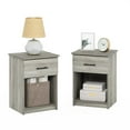thumbnail image 3 of Pemberly Row Nightstand with Handle with One Drawer in Set of 2 French Oak Gray, 3 of 5