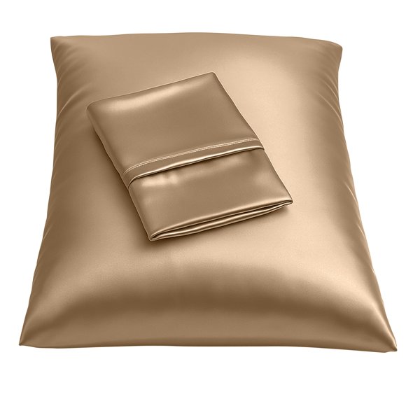 Funda de almohada de satén BLISSFORD para el cuidado del cabello y la piel, color beige Queen