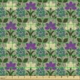 thumbnail image 2 of Purple Fabric by the Yard Upholstery, Retro Vintage Garden Botanical Numerous Repetitive Flowers Ornamental Layout, Decorative Fabric for DIY and Home Accents, Khaki Multicolor by Ambesonne, 2 of 5