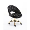 thumbnail image 6 of 360 Degree Plush Velvet Desk Chair Velvet Accent Chair Tufted Adjustable Office Chair with Height Adjustment, Multiple Colors, 6 of 8