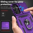 thumbnail image 4 of for Samsung Galaxy A15 5G Case with Slide Camera Cover HD Screen Protector [ Grade 16ft. Drop Tested]  Ring Holder Kickstand Protective Phone Case for Galaxy A15 5G 2024, Purple, 4 of 19