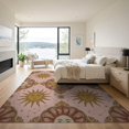 thumbnail image 3 of ODIKA 9'x12' Washable Area Rug Pink Pretty Boho Mystical Cosmic Border Traditional Ornate Retro for Master Suite, California King, Under Bed, Non-Shedding, Easy Care, 3 of 7