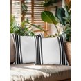 thumbnail image 2 of Outdoor Throw Pillow Set of 2, Black Striped Waterproof Pillow with Insert Included, Modern White Striped Abstract Art Aesthetics Decorative Accent Cushion Sofa Pillows for Patio Porch, 18 x 18 In, 2 of 8