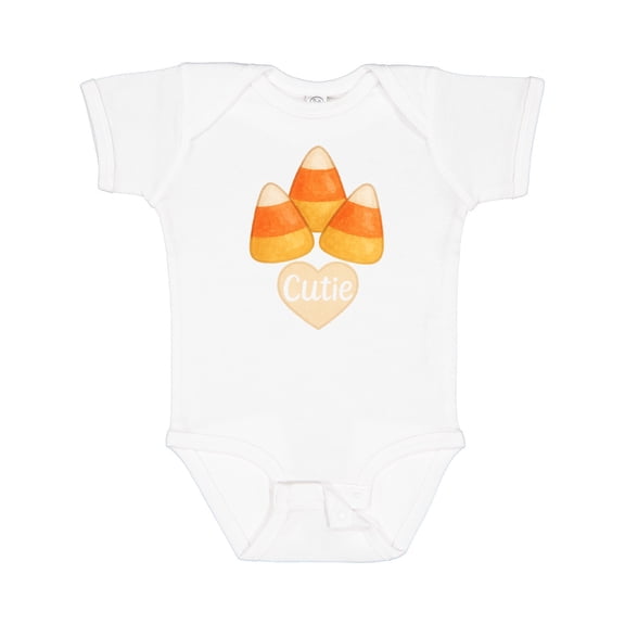 Inktastic Cute Candy Corn Heart Halloween Cutie Boys or Girls Baby Bodysuit