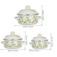 thumbnail image 2 of REOFLYUP 3Pcs Retro Enamelware Small Stock Pots with Lid Beige Floral Pattern for Home, 2 of 5