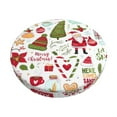 thumbnail image 2 of Lsque Snowflakes Santa Claus Round Bar chair cushion covers Velvet Fabric Premium Comfort Protects from Scratches and Stains for 14-17 Inch Chair- 12 inch, 2 of 7