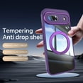 thumbnail image 3 of Case for Google Pixel 8A Case Ring Holder Kickstand Built-in Camera Lens Protector Anti-Scratch Shockproof Dustproof Protection Rugged Phone Case Cover for Google Pixel 8A, Darkpurple, 3 of 5