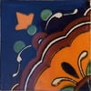 6x6 Concha Flower Talavera Mexican Tile, Set of 4 pcs