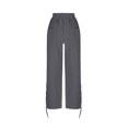 thumbnail image 3 of ABATAB Women Striped Pants Bow Tie Wide Leg Lounge Pants Corduroy Elastic Waisted Casual Loose Fit Trousers with Pockets, 3 of 5