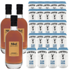 Nkd Distillery Whiskey Alternative Premium Non-Alcoholic Spirit 750 ML Bottles w Owen’s Mixers Club Soda 8.2 OZ Cans - Perfect for Mocktails - A