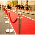 thumbnail image 2 of Juvale Red Velvet Stanchion Rope Set - Plush Velvet Rope Barriers & Gold Stanchions - Effortless Crowd Control & Line Dividers - Home Theater Decor & Movie Room Accessories - Set of 2, 5 ft, 2 of 7