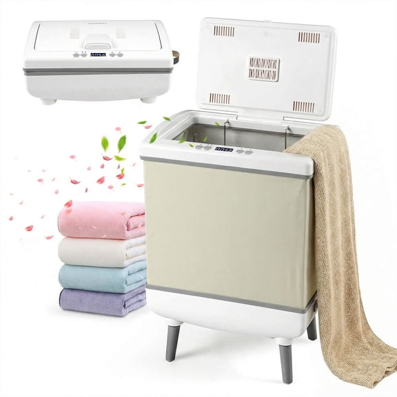 Costway 35L Large Blanket Warmer with Heating & Drying Modes, 24H Timer, Delay, Child Lock Beige