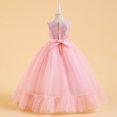 thumbnail image 4 of RXIRUCGD 2025 Vêtements d'Été pour Enfants Robe de Princesse Sans Manches Col Rond Couleur Unie Brodée Exquise Perles Robe de Soirée Robe de Banquet, 4 of 8