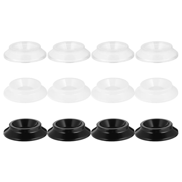 Shisuyan 12 Pcs Coussinets en Plastique pour Roulettes de Grand Piano, Patins de Jambe de Piano (Noir, Blanc, Transparent)