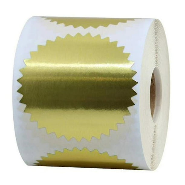Rollo de etiquetas adhesivas de envío doradas redondas, sello de sobre, 2 pulgadas (dorado) (500 unidades)