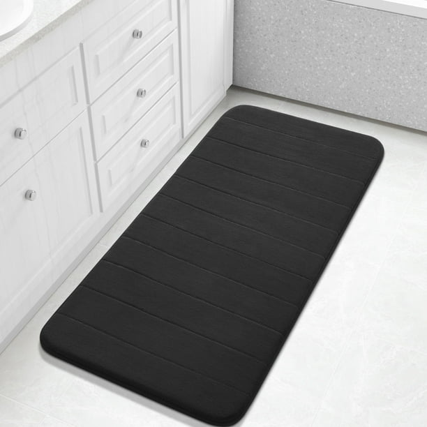 Alfombra de baño Yimobra, larga, 44 x 24 cm, espuma viscoelástica, color negro