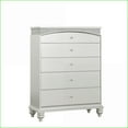 thumbnail image 3 of Chests & Wardrobes | 5-Drawer Platinum Finish Chest with Arched Top | Crystal Knobs | Silver | Synthetic Wood, 3 of 5