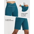 thumbnail image 4 of BALEAF Women's Bermuda Long Shorts 9" Above Knee Length Stretch Walking Athletic Dressy Casual Summer Blue S, 4 of 6